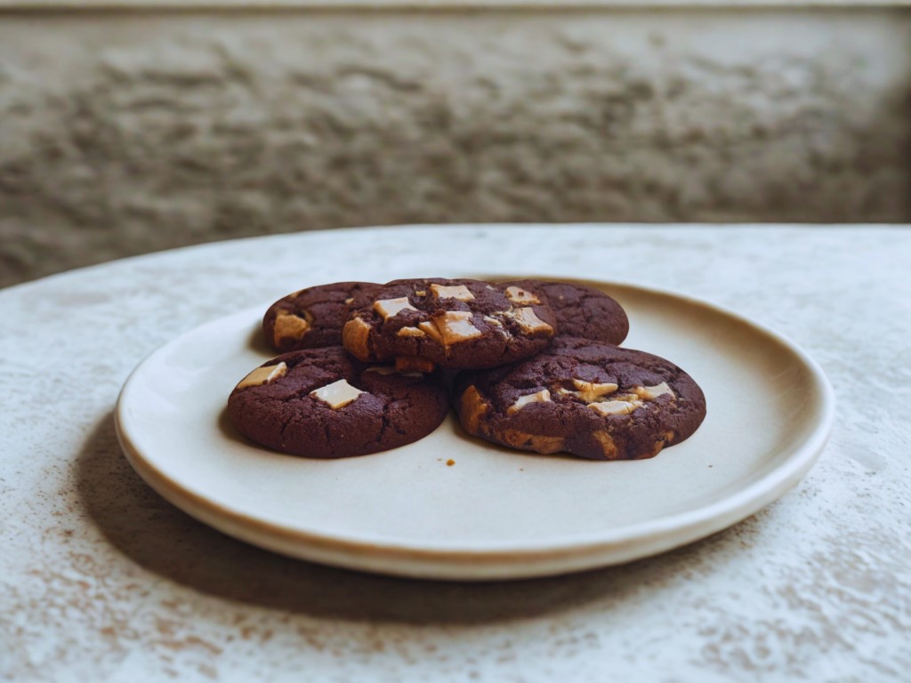 Ciemne pieguski z białą czekoladą